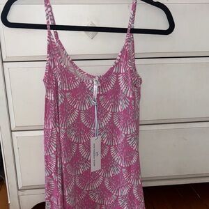Southern Tide Pink Shell-Patterned Tank Top